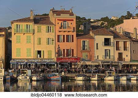 Houses, Port de Cassis harbour, Cassis, Provence-Alpes-Côte d'Azur, France, Europe View Large Photo Image Stock Photo - Houses, Port de Cassis harbour, Cassis, Provence-Alpes-Côte d'Azur, France, Europe. Fotosearch