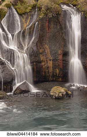 Hraunfossar waterfalls, western Iceland, Iceland, Europe View Large Photo Image Picture - Hraunfossar waterfalls, western Iceland, Iceland, Europe. Fotosearch