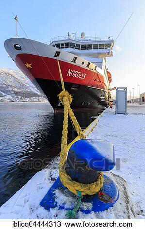 Hurtigruten MS Nordlys docked at harbor, winter, Tromso, Troms Province, Norway, Europe View Large Photo Image Stock Image - Hurtigruten MS Nordlys docked at harbor, winter, Tromso, Troms Province, Norway, Europe. Fotosearch