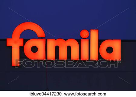 Illuminated company logo sign of supermarket and department store chain Famila, Germany, Europe View Large Photo Image Stock Image - Illuminated company logo sign of supermarket and department store chain Famila, Germany, Europe. Fotosearch