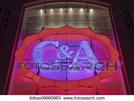 Illuminated logo of fashion store C& A, branch Schadowstraße, Düsseldorf, North Rhine-Westphalia, Germany, Europe View Large Photo Image Stock Image - Illuminated logo of fashion store C& A, branch Schadowstraße, Düsseldorf, North Rhine-Westphalia, Germany, Europe. Fotosearch