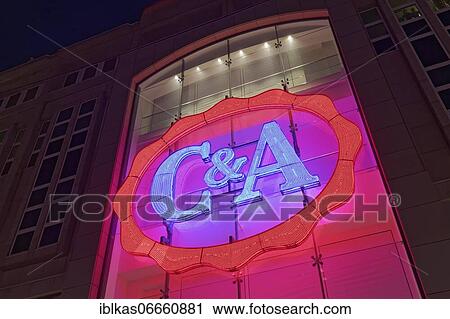 Illuminated logo of fashion store C& A, branch Schadowstraße, Düsseldorf, North Rhine-Westphalia, Germany, Europe View Large Photo Image Stock Image - Illuminated logo of fashion store C& A, branch Schadowstraße, Düsseldorf, North Rhine-Westphalia, Germany, Europe. Fotosearch