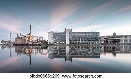 Industrial architecture on the Spree, former cable factory Oberschöneweide (KWO), today University of Applied Sciences (HTW), water reflection, Oberschöneweide, Berlin, Germany, Europe View Large Photo Image Stock Photo - Industrial architecture on the Spree, former cable factory Oberschöneweide (KWO), today University of Applied Sciences (HTW), water reflection, Oberschöneweide, Berlin, Germany, Europe. Fotosearch