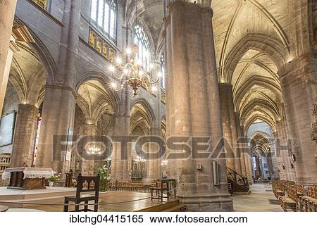 Interior, Notre-Dame Cathedral, 12th-16th century, Rodez, Aveyron, Languedoc-Roussillon-Midi-Pyrénées, France, Europe View Large Photo Image Stock Photography - Interior, Notre-Dame Cathedral, 12th-16th century, Rodez, Aveyron, Languedoc-Roussillon-Midi-Pyrénées, France, Europe. Fotosearch
