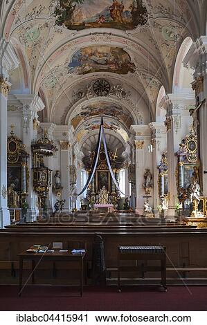 Interior of monastery Church of St. Peter and Paul in Weyarn, Upper Bavaria, Bavaria, Germany, Europe View Large Photo Image Stock Image - Interior of monastery Church of St. Peter and Paul in Weyarn, Upper Bavaria, Bavaria, Germany, Europe. Fotosearch