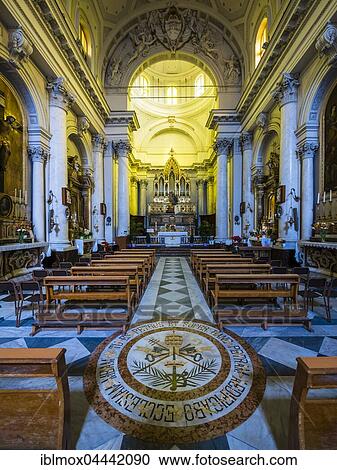 Stock Image - Interior of Parrocchia Maria SS Church. Annunziata, Acireae, Sicily, Italy, Europe. Fotosearch