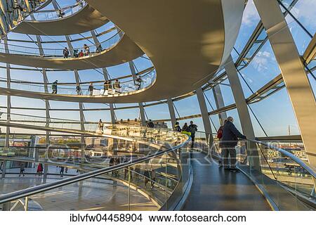 Interior of Reichstag dome with visitors, Reichstag building, Bundestag, Berlin, Germany, Europe View Large Photo Image Picture - Interior of Reichstag dome with visitors, Reichstag building, Bundestag, Berlin, Germany, Europe. Fotosearch
