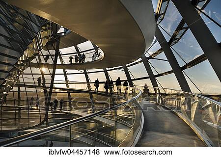 Interior of Reichstag dome with visitors in evening light, Reichstag, Bundestag, Berlin, Germany, Europe View Large Photo Image Stock Photo - Interior of Reichstag dome with visitors in evening light, Reichstag, Bundestag, Berlin, Germany, Europe. Fotosearch