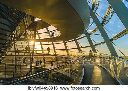 Interior of Reichstag dome with visitors in evening light, Reichstag, Bundestag, Berlin, Germany, Europe View Large Photo Image Stock Photograph - Interior of Reichstag dome with visitors in evening light, Reichstag, Bundestag, Berlin, Germany, Europe. Fotosearch
