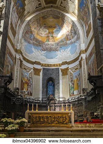Interior of the Cathedral of St. Agata, Piazza del Doumo, Province of Catania, Province of Catania, Sicily, Italy, Europe View Large Photo Image Stock Image - Interior of the Cathedral of St. Agata, Piazza del Doumo, Province of Catania, Province of Catania, Sicily, Italy, Europe. Fotosearch