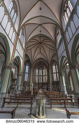 Interior of the Heilig Kreuz Kirche, a neo-Gothic basilica, built 1899-1902 Münster, North Rhine-Westphalia, Germany, Europe View Large Photo Image Stock Photography - Interior of the Heilig Kreuz Kirche, a neo-Gothic basilica, built 1899-1902 Münster, North Rhine-Westphalia, Germany, Europe. Fotosearch