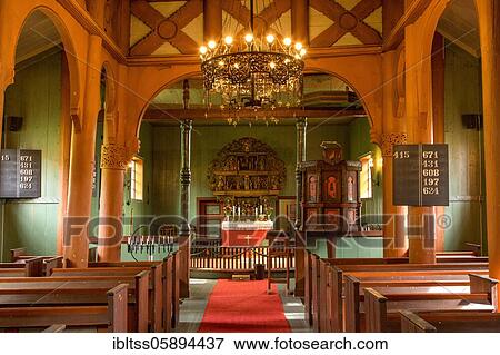 Interior of the stave church, Hegge, Innlandet, Norway, Europe View Large Photo Image Stock Photo - Interior of the stave church, Hegge, Innlandet, Norway, Europe. Fotosearch