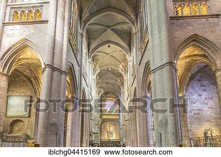 Interior view, Notre-Dame Cathedral, 12th-16th century, Rodez, Aveyron, Languedoc-Roussillon-Midi-Pyrénées, France, Europe View Large Photo Image Stock Photo - Interior view, Notre-Dame Cathedral, 12th-16th century, Rodez, Aveyron, Languedoc-Roussillon-Midi-Pyrénées, France, Europe. Fotosearch