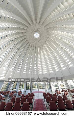 Stock Photo - Interior view with dome of the Bahai Temple, House of Worship, Hofheim-Langenhain, Hofheim am Taunus, Hesse, Germany, Europe. Fotosearch