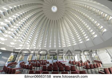 Stock Photo - Interior view with dome of the Bahai Temple, House of Worship, Hofheim-Langenhain, Hofheim am Taunus, Hesse, Germany, Europe. Fotosearch