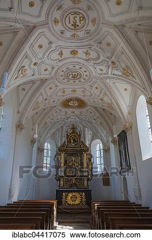 Interior with altar of Chapel of Mariä Schutz in Fischbachau, Upper Bavaria, Bavaria, Germany, Europe View Large Photo Image Stock Photography - Interior with altar of Chapel of Mariä Schutz in Fischbachau, Upper Bavaria, Bavaria, Germany, Europe. Fotosearch