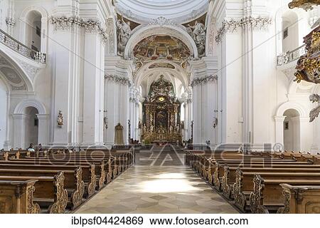 Interior with altar, St. Martin Basilica, Weingarten, Baden-Württemberg, Germany, Europe View Large Photo Image Stock Photo - Interior with altar, St. Martin Basilica, Weingarten, Baden-Württemberg, Germany, Europe. Fotosearch