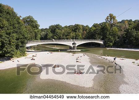 Isar River with cable dock at the Praterinsel, Lehel, Munich, Upper Bavaria, Bavaria, Germany, Europe View Large Photo Image Stock Photo - Isar River with cable dock at the Praterinsel, Lehel, Munich, Upper Bavaria, Bavaria, Germany, Europe. Fotosearch