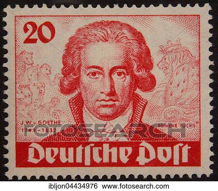 Johann Wolfgang von Goethe, German writer and statesman, portrait on 1949 German stamp View Large Photo Image Stock Photograph - Johann Wolfgang von Goethe, German writer and statesman, portrait on 1949 German stamp. Fotosearch