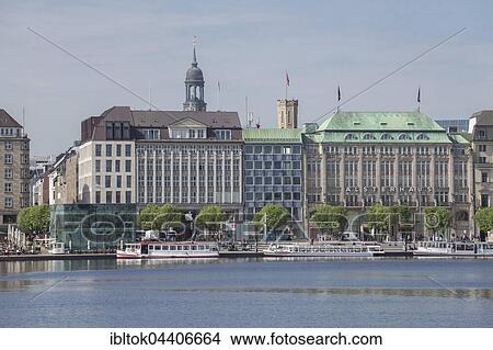 Jungfernstieg Inner Alster Lake and pier, Neustadt, Hamburg, Germany, Europe View Large Photo Image Picture - Jungfernstieg Inner Alster Lake and pier, Neustadt, Hamburg, Germany, Europe. Fotosearch