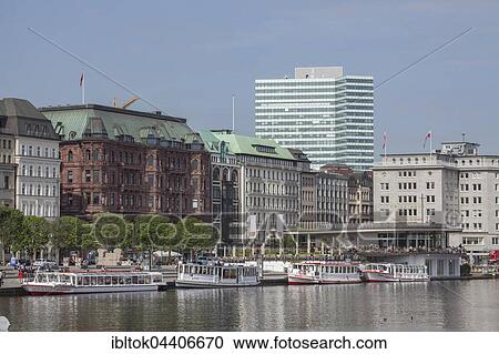 Jungfernstieg Inner Alster Lake and pier, Neustadt, Hamburg, Germany, Europe View Large Photo Image Stock Image - Jungfernstieg Inner Alster Lake and pier, Neustadt, Hamburg, Germany, Europe. Fotosearch