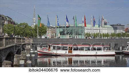 Jungfernstieg Inner Alster Lake and pier, Neustadt, Hamburg, Germany, Europe View Large Photo Image Stock Photograph - Jungfernstieg Inner Alster Lake and pier, Neustadt, Hamburg, Germany, Europe. Fotosearch