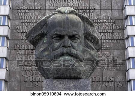 Picture - Karl Marx Monument, Chemnitz, Saxony, Germany, Europe. Fotosearch
