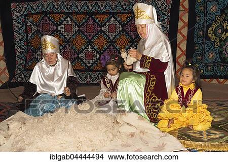 Kazakh women beating and spinning wool, Kazakh ethnographic village aul Gunny, Talgar city, Almaty, Kazakhstan, Asia View Large Photo Image Picture - Kazakh women beating and spinning wool, Kazakh ethnographic village aul Gunny, Talgar city, Almaty, Kazakhstan, Asia. Fotosearch