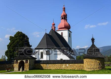 Stock Photo - Ladislaus Roman Catholic Church, Liptovske Matiasovce, Liptovsky Mikulas District, Liptov Region, Slovakia, Europe. Fotosearch