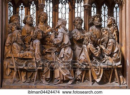Last Supper, The Holy Blood Altar by Tilman Riemenschneider, Jacob's Church, Church of St. Jakob, Rothenburg ob der Tauber, Middle Franconia, Franconia, Bavaria, Germany, Europe View Large Photo Image Picture - Last Supper, The Holy Blood Altar by Tilman Riemenschneider, Jacob's Church, Church of St. Jakob, Rothenburg ob der Tauber, Middle Franconia, Franconia, Bavaria, Germany, Europe. Fotosearch
