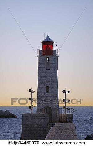Le Phare de Nice, lighthouse at harbour, Nice, Provence-Alpes-Côte d'Azur, France, Europe View Large Photo Image Stock Image - Le Phare de Nice, lighthouse at harbour, Nice, Provence-Alpes-Côte d'Azur, France, Europe. Fotosearch