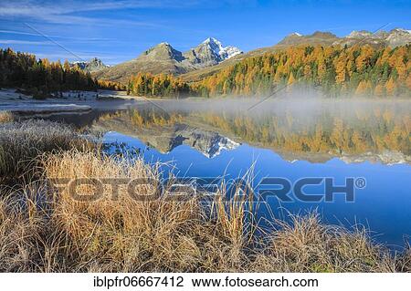 Stock Image - Lej da Staz, Upper Engadine, Grisons, Switzerland, Europe. Fotosearch