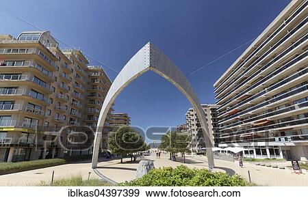Leopold I Esplanade with holiday apartments, De Panne, Belgian Coast, West Flanders, Flanders, Belgium, Europe View Large Photo Image Stock Photo - Leopold I Esplanade with holiday apartments, De Panne, Belgian Coast, West Flanders, Flanders, Belgium, Europe. Fotosearch