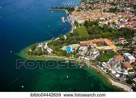 Lido Mirabello Beach, Bardolino, Lake Garda, Veneto, Italy, Europe View Large Photo Image Stock Photo - Lido Mirabello Beach, Bardolino, Lake Garda, Veneto, Italy, Europe. Fotosearch