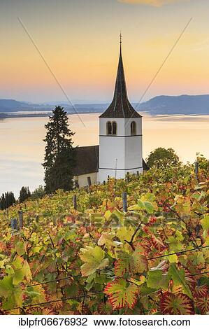 Stock Image - Ligerz on Lake Biel, Bern, Switzerland, Europe. Fotosearch