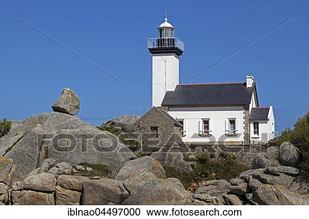 Lighthouse Pontusval, Brignogan, Brittany, France Europe View Large Photo Image Stock Image - Lighthouse Pontusval, Brignogan, Brittany, France Europe. Fotosearch