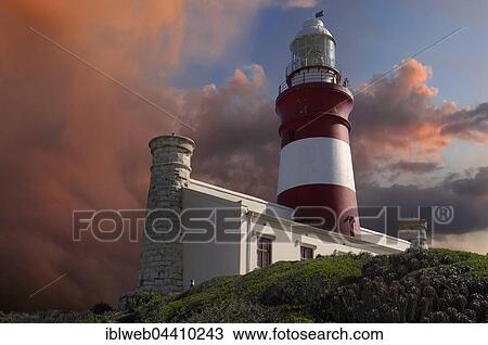 Lighthouse with storm clouds, Cape Agulhas, South Africa, Africa View Large Photo Image Stock Image - Lighthouse with storm clouds, Cape Agulhas, South Africa, Africa. Fotosearch