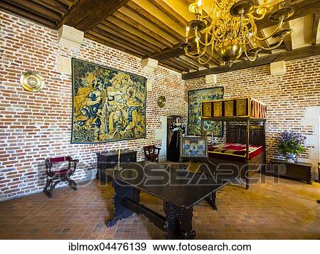 Living room, Leonardo da Vinci Museum, Château du Clos Lucé, Amboise, Indre-et-Loire, Loire Valley, Centre, France, Europe View Large Photo Image Stock Photo - Living room, Leonardo da Vinci Museum, Château du Clos Lucé, Amboise, Indre-et-Loire, Loire Valley, Centre, France, Europe. Fotosearch