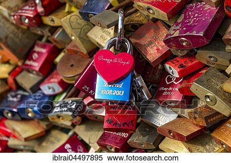 Love locks, padlocks, Hohenzollern Bridge, Cologne, North Rhine-Westphalia, Germany, Europe View Large Photo Image Stock Photography - Love locks, padlocks, Hohenzollern Bridge, Cologne, North Rhine-Westphalia, Germany, Europe. Fotosearch