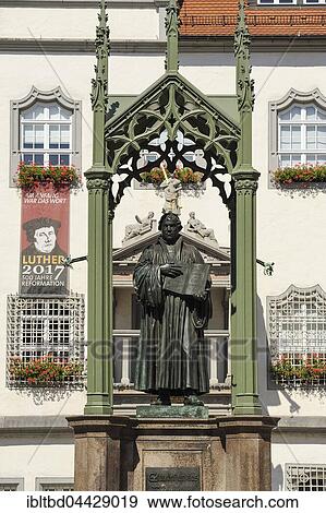 Luther Memorial at the market outside town hall, Wittenberg, Saxony-Anhalt, Germany, Europe View Large Photo Image Stock Photo - Luther Memorial at the market outside town hall, Wittenberg, Saxony-Anhalt, Germany, Europe. Fotosearch
