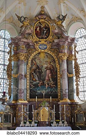 Main altar, Wilparting Pilgrimage Church, St. Marinus and Anian, Irschenberg, Upper Bavaria, Germany, Europe View Large Photo Image Stock Image - Main altar, Wilparting Pilgrimage Church, St. Marinus and Anian, Irschenberg, Upper Bavaria, Germany, Europe. Fotosearch