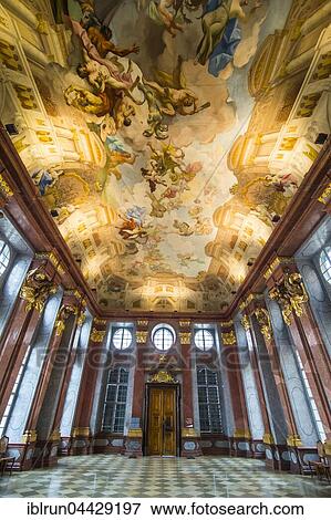 Marble hall with its painted ceiling, Melk Abbey, Melk, Wachau, Austria, Europe View Large Photo Image Stock Photo - Marble hall with its painted ceiling, Melk Abbey, Melk, Wachau, Austria, Europe. Fotosearch