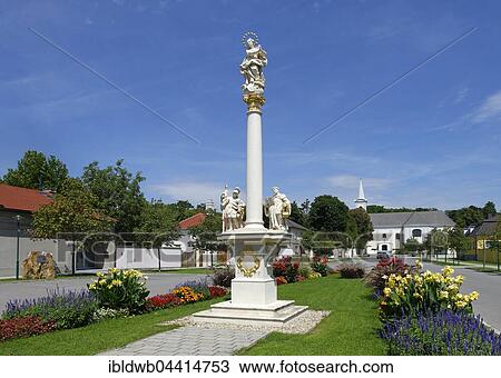 Marian Column, Church Square, Halbturn, Northern Burgenland, Burgenland, Austria, Europe View Large Photo Image Stock Image - Marian Column, Church Square, Halbturn, Northern Burgenland, Burgenland, Austria, Europe. Fotosearch
