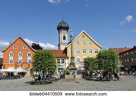 Stock Photo - Marienplatz, Immenstadt, Allgäu, Bavaria, Germany, Europe. Fotosearch