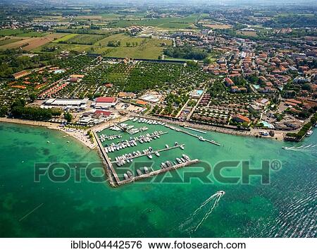 Stock Photograph - Marina and Camping del Garda, Peschiera del Garda, Lake Garda, Veneto, Italy, Europe. Fotosearch