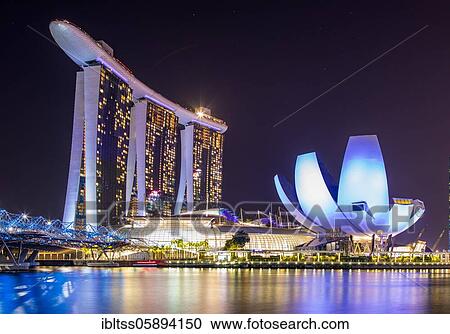 Marina Bay Sands Hotel, ArtScience Museum and Skyline by Night, Financial District, Banking District, Marina Bay, Downtown Core, Singapu View Large Photo Image Stock Image - Marina Bay Sands Hotel, ArtScience Museum and Skyline by Night, Financial District, Banking District, Marina Bay, Downtown Core, Singapu. Fotosearch