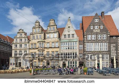 Stock Photo - Market in historic centre, Bremen, Germany, Europe. Fotosearch