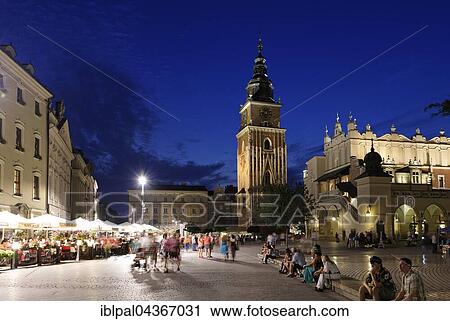 Market Square, Cloth Hall, Town Hall Tower, Night Scene, historic centre, Kraków, Poland, Europe View Large Photo Image Stock Image - Market Square, Cloth Hall, Town Hall Tower, Night Scene, historic centre, Kraków, Poland, Europe. Fotosearch