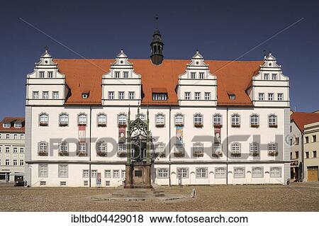 Market, Town Hall with Luther Memorial, Wittenberg, Saxony-Anhalt, Germany, Europe View Large Photo Image Stock Photo - Market, Town Hall with Luther Memorial, Wittenberg, Saxony-Anhalt, Germany, Europe. Fotosearch