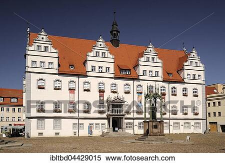 Market, Town Hall with Luther Memorial, Wittenberg, Saxony-Anhalt, Germany, Europe View Large Photo Image Stock Photography - Market, Town Hall with Luther Memorial, Wittenberg, Saxony-Anhalt, Germany, Europe. Fotosearch